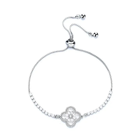 Korean-Style Adjustable Lucky Four-Leaf Clover Bracelet