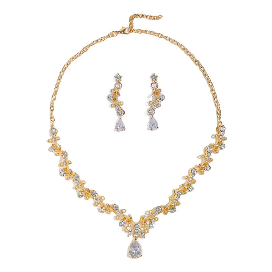 Korean Bridal Necklace & Earring Set