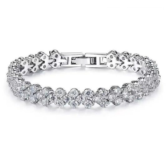 Luxury Roman Zircon Full-Diamond Bracelet for Women