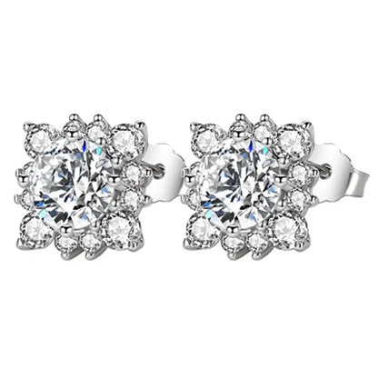 Sparkling Snowflake Stud Earrings