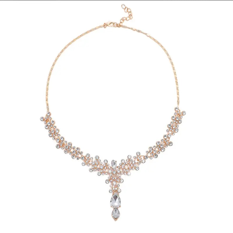 Luxury Diamond Necklace Set(earrings and necklaces)