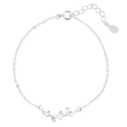 S925 Sterling Silver Ginkgo Leaf Bracelet