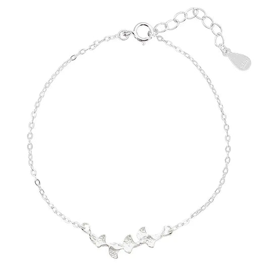 S925 Sterling Silver Ginkgo Leaf Bracelet