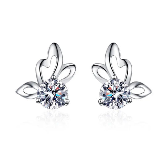 New Fashion S925 Sterling Silver Butterfly Stud Earrings