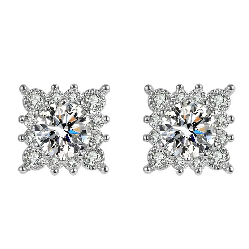 Sparkling Snowflake Stud Earrings