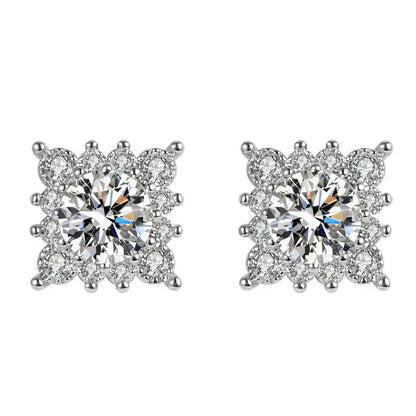 Sparkling Snowflake Stud Earrings