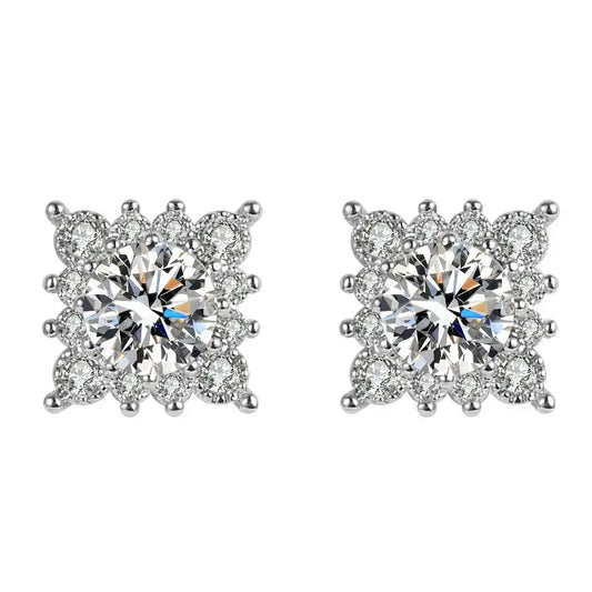 Sparkling Snowflake Stud Earrings