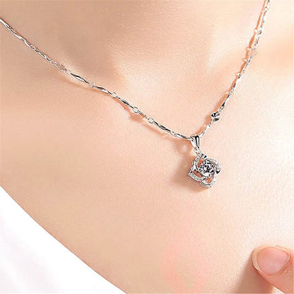 Korean Style Silver-Plated Clover Necklace