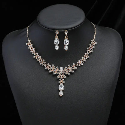 Luxury Diamond Necklace Set(earrings and necklaces)