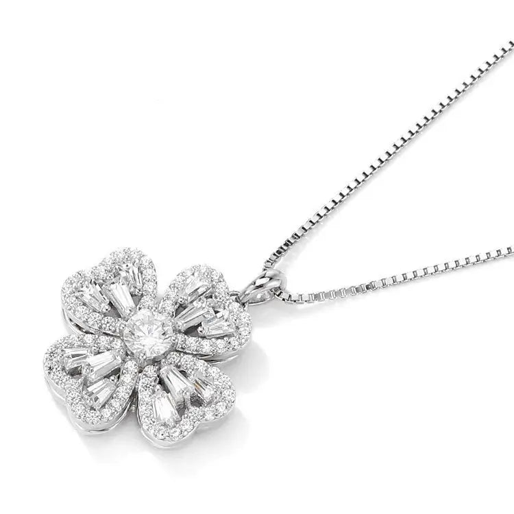 Rotating Four-Leaf Clover Necklace