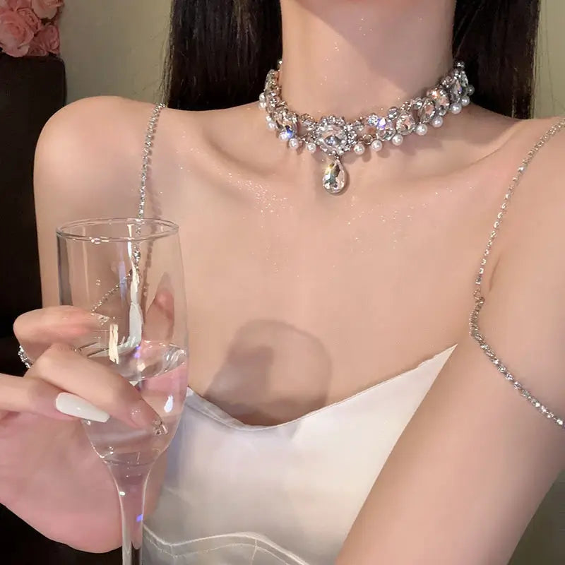 Statement Pearl & Diamond Necklace