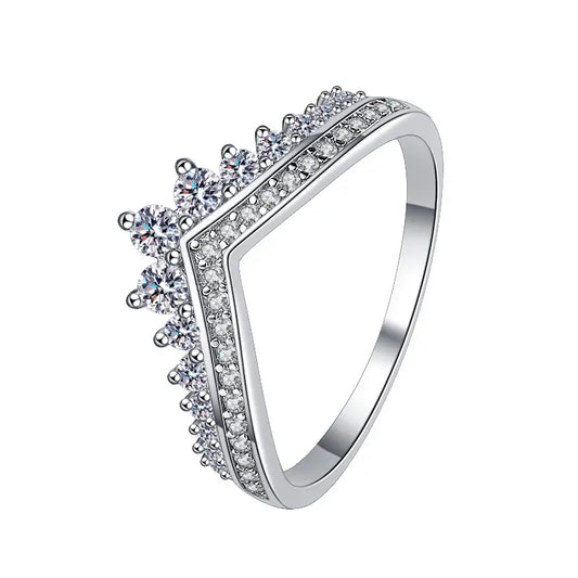 S925 Sterling Silver Princess Crown Ring