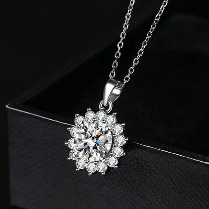 Sunflower Pendant Necklace Titanium Steel Choker