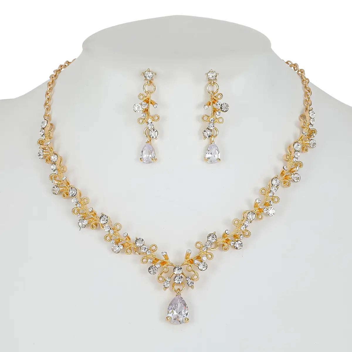 Korean Bridal Necklace & Earring Set