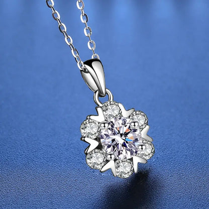 S925 Moissanite Snowflake Hexagram Necklace