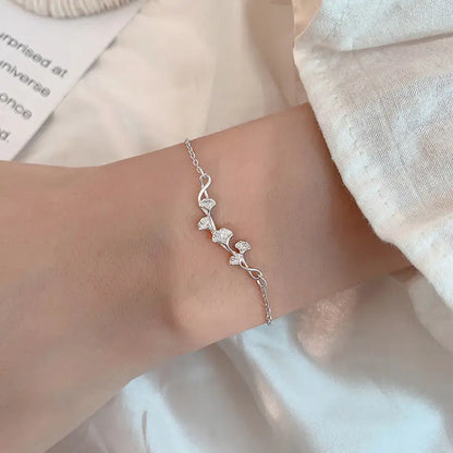 S925 Sterling Silver Ginkgo Leaf Bracelet