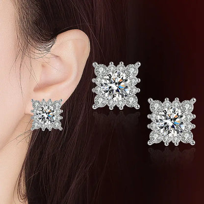 Sparkling Snowflake Stud Earrings