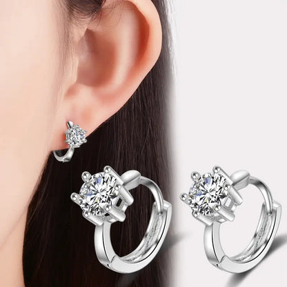 Korean-Style Elegant Six-Prong Stud Earrings