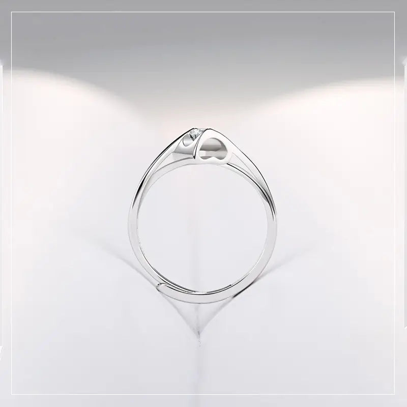 True Love S925 Sterling Silver Adjustable Heart Ring