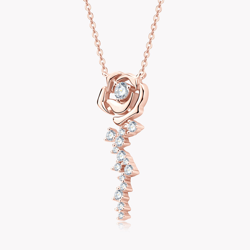 New Rose Gold Moissanite Necklace