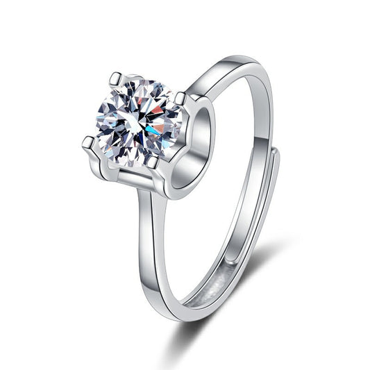 Moissanite Heart Bullhead Ring