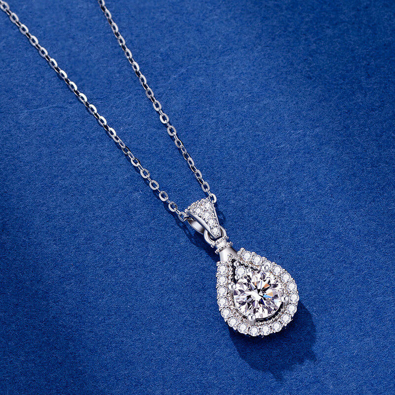 S925 Moissanite Teardrop Necklace