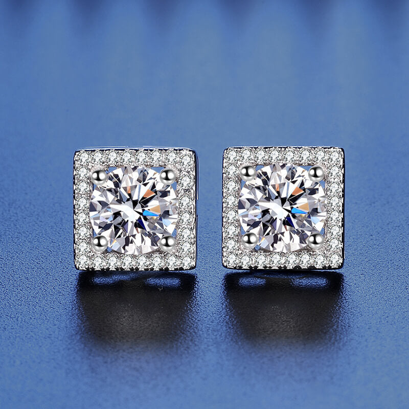 S925 Moissanite Stud Earrings