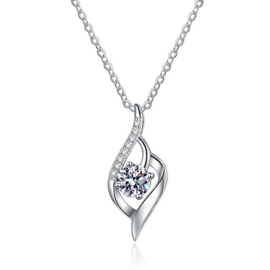 Trendy S925 Sterling Silver Cupid’s Arrow Moissanite Necklace