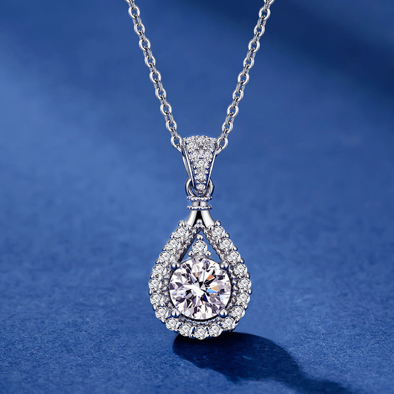 S925 Moissanite Teardrop Necklace