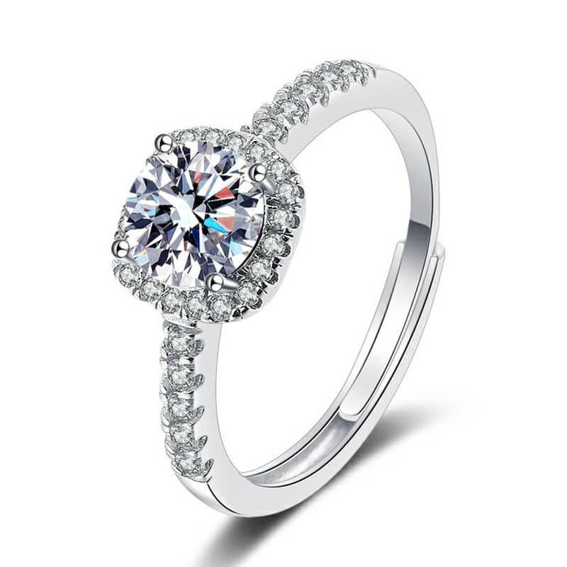 D-Color Moissanite Adjustable Ring