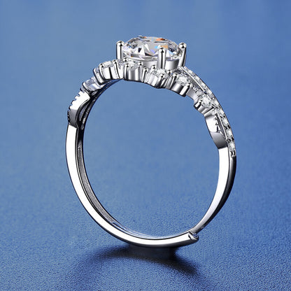 S925 Moissanite Princess Crown Ring