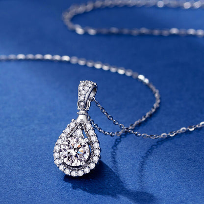 S925 Moissanite Teardrop Necklace