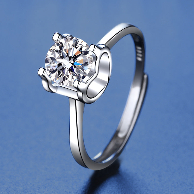 Moissanite Heart Bullhead Ring