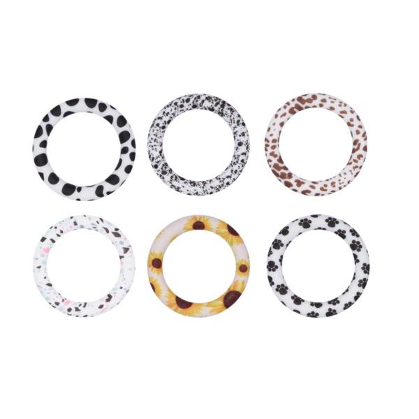 Matte Printed Silicone Rings Diameter 65mm(Package of 5)
