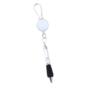 Retractable Badge Reel Beadable Pen(Pakage of 5) - White