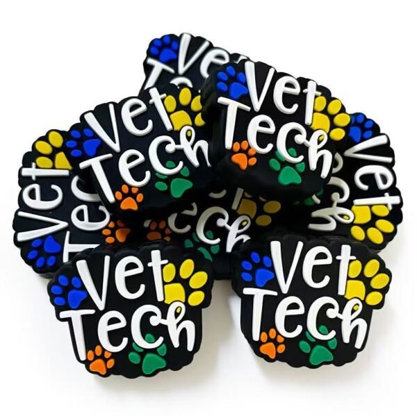Matte Vet Tech Themed Silicone Focals Lenght 28mm, Width 23mm(Package of 10)