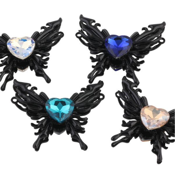 Rhinestone Heart and Metal Butterfly-shaped Beads(Pakage of 2)